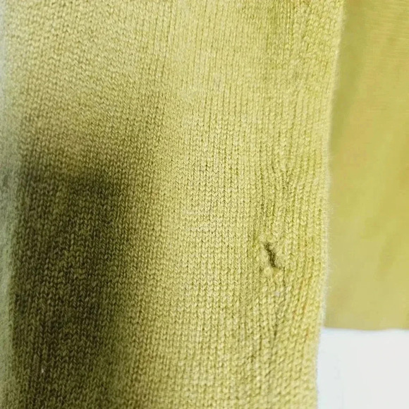 VINCE chartreuse mustard cashmere scoop neck sweater med - Picture 5 of 12